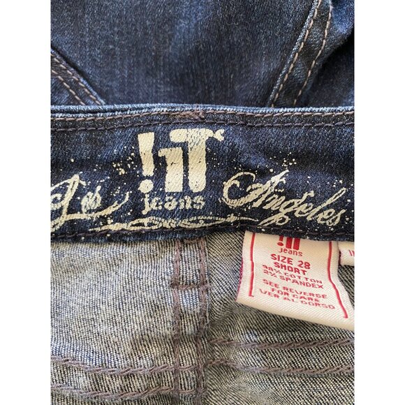 IT Jeans Womens Slim-Fit Dark Wash Denim 28 Short Cotton/Spandex Blend Stretch - Picture 4 of 9